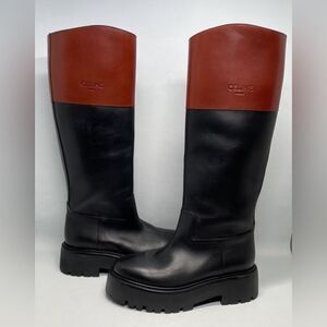 Celine Bulky High boots In Calfskin Black/Brown size 39